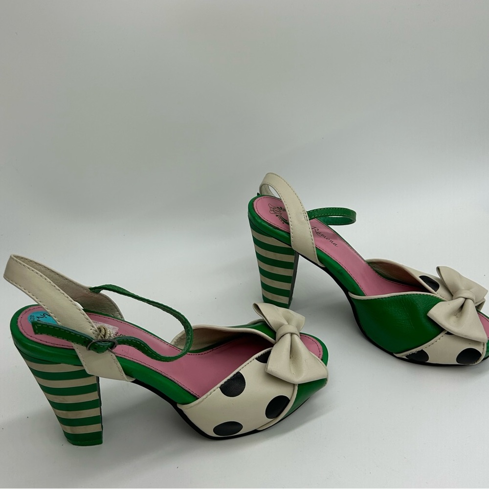 Lola Ramona Polka Dot Stripe Heels